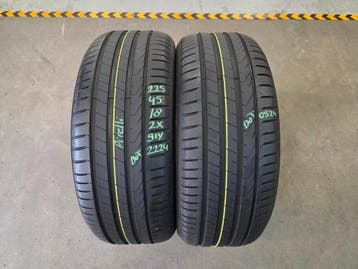 225/45/18 91Y PIRELLI ZOMERBANDEN 6,3MM PROFIEL 2X, Ophalen, 18 inch, Gebruikt, Band(en)