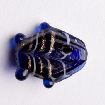 5  x vis kraal 18x18x8 mm kleur: blauw gat: 1mm (Glaskralen), Ophalen of Verzenden, Nieuw, Kraal