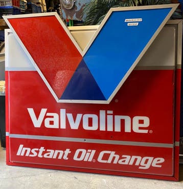 Originele Valvoline Oil Lichtbak Plaat 190 x 170 cm, Ophalen, Gebruikt