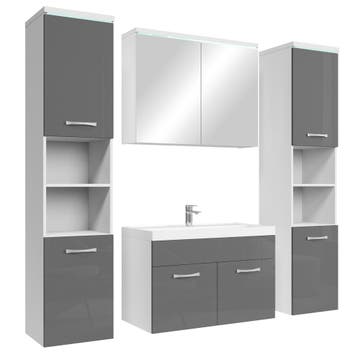 Badkamermeubel Set Paso XL 80 x 40 cm Grijs Badmeubel, Huis en Inrichting, Verzenden, Nieuw, Wastafelkast