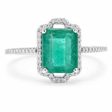 Zonder minimumprijs - Ring Platina - 2.31ct. tw. Smaragd -, Nieuw