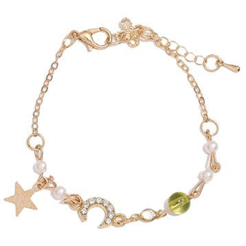 Fako Bijoux - Dames Armband Ster & Maan - 18cm - Cadeau -, Verzenden, Nieuw