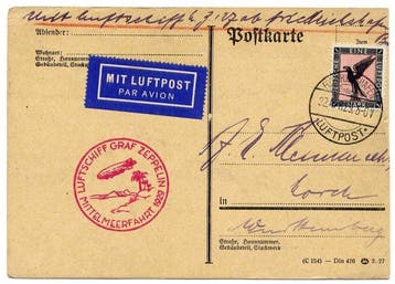 Duitse Rijk 1929 - Zeppelin LZ 127 : Middellandse-vlucht -, Gestempeld