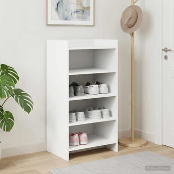 vidaXL Schoenenkast met opslag Wit 48 x 36 x 92 cm Bewerkt, Verzenden, Nieuw