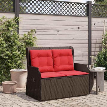 vidaXL Tuinbank Bruin poly rattan, Tuin en Terras, Verzenden, Nieuw