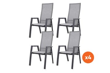 Set van 4 - Azoren verstelbare dining tuinstoelen (incl., Verzenden, Nieuw, Overige materialen