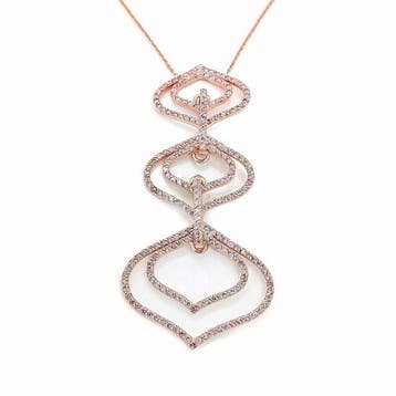 Hanger - 14 karaat Roségoud - 1.26ct. tw. Roze Diamant