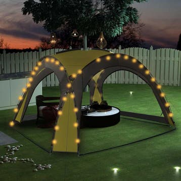 vidaXL Partytent met LED en 4 zijwanden 3,6x3,6x2,3 m groen, Verzenden, Nieuw, Partytent