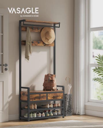 VASAGLE Kapstok met Schoenbank - Separable Design - Halmeube, Verzenden, Nieuw