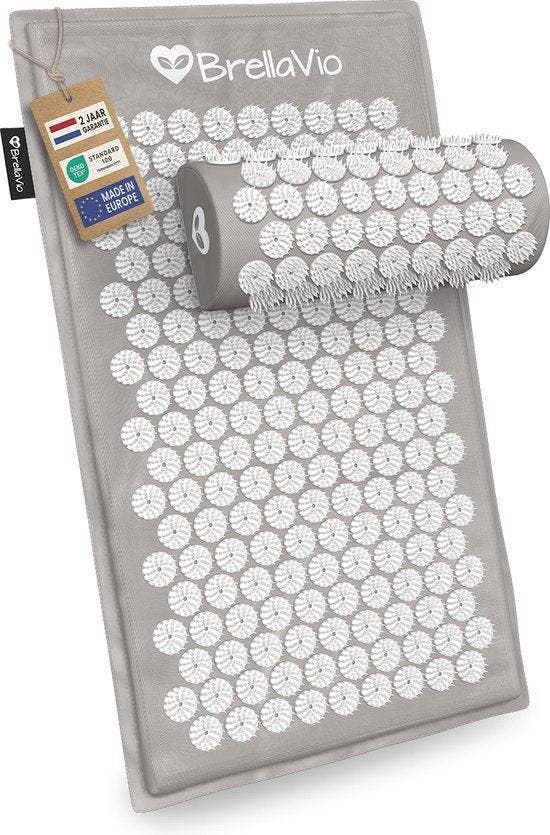 2dekans | BrellaVio Spijkermat Set met Spijkerkussen - Grijs, Huis en Inrichting, Slaapkamer | Beddengoed, Zo goed als nieuw, Ophalen of Verzenden