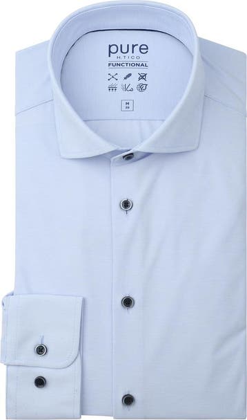 Pure Shirt Melange Light Blue maat 44 Heren, Verzenden, Nieuw, Blauw, Pure