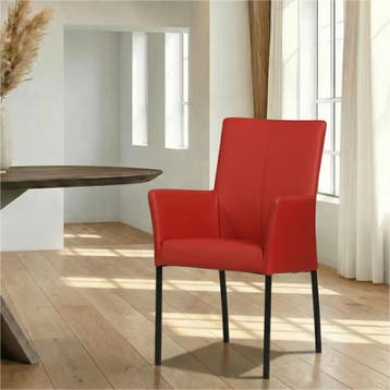 Leren eetkamerstoel Comfort met armleuning - Toledo Ducati, Ophalen of Verzenden, Nieuw, Leer, Modern