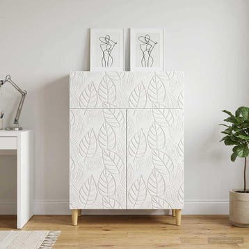 vidaXL Dressoir Hoogglans Wit 66 x 34,5 x 90 cm Bewerkt hout, Verzenden, Nieuw, Overige houtsoorten, Minder dan 50 cm