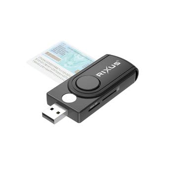 Rixus RXCR31 4-in-1 ID-smartcardlezer, zwart, Verzenden, Nieuw