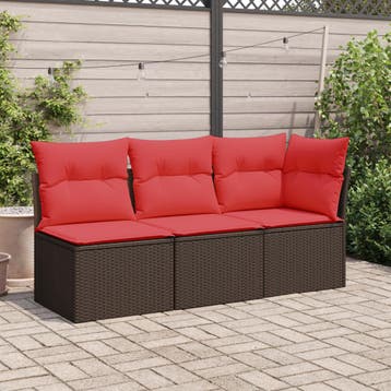 vidaXL | Tuin Sofa | met kussen Bruin 55 x 62 x 69 cm Poly, Verzenden, Nieuw