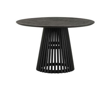 Eettafel Burundi Rond Acacia 120 cm - Zwart, Ophalen of Verzenden, Nieuw