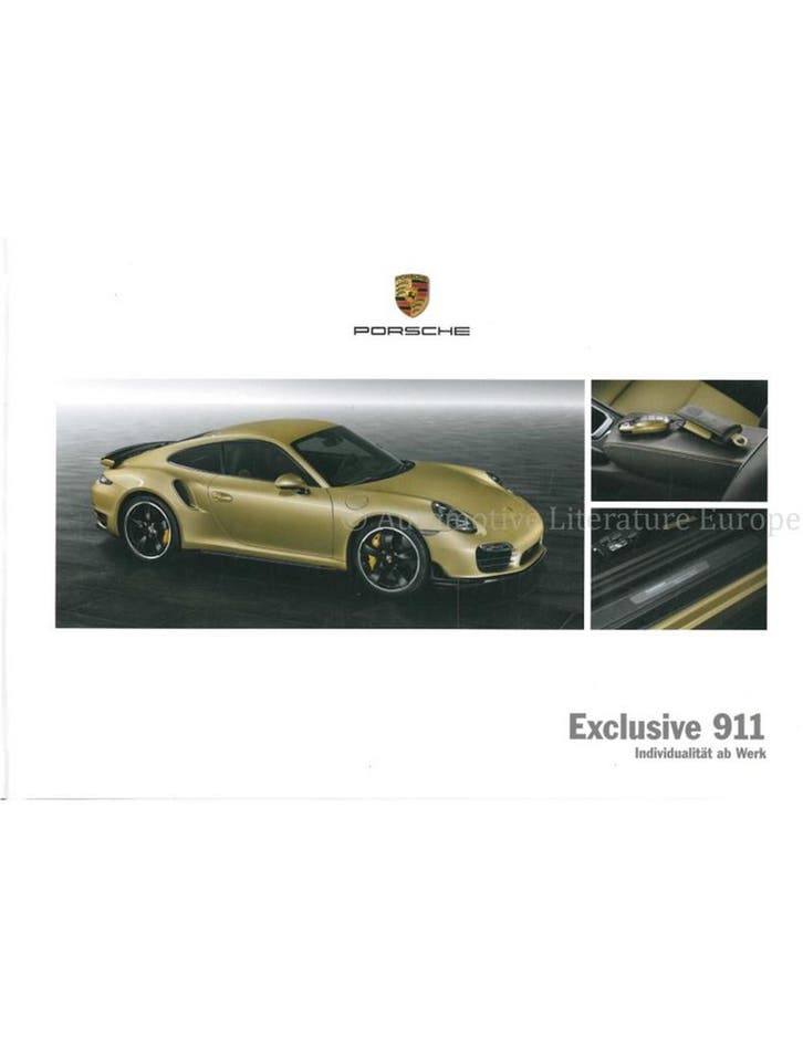 2016 PORSCHE 911 CARRERA EXCLUSIVE HARDCOVER BROCHURE DUITS, Boeken, Auto's | Folders en Tijdschriften, Porsche