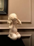 sculptuur, Huilend meisje - 44 cm - Albast