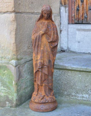 Beeld, moeder maria - 46 cm - Gietijzer, Antiek en Kunst