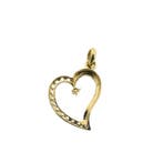 Gouden hanger van een hart met zirconia (Hanger of bedel), Sieraden, Tassen en Uiterlijk, Bedels, Ophalen of Verzenden, Gebruikt