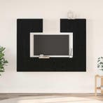 vidaXL Tv-meubelset Wandgemonteerd 6 pcs Zwart Eiken Bewerkt, Minder dan 50 cm, Verzenden, Nieuw, Minder dan 100 cm