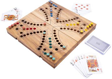 Keezenspel Cassete Acacia 26cm (4 personen) | HOT Games -, Hobby en Vrije tijd, Verzenden, Nieuw