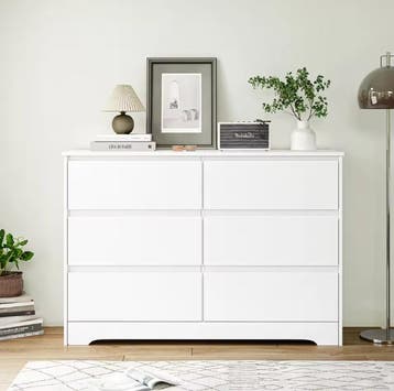 Hoogglans Dressoir Wit – Ladekast met 6 Lades 120×40×82 cm, Huis en Inrichting, Kasten | Dressoirs, Verzenden, Nieuw