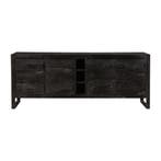 Dressoir Mangohout Kelvin 200 Zwart, Huis en Inrichting, Kasten | Dressoirs, Verzenden, Nieuw, Overige houtsoorten, Industriële meubels