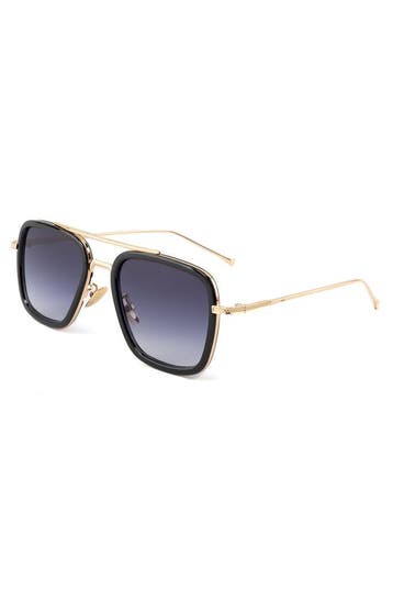 KIMU® Zonnebril 70s Pilotenbril  Goud Montuur Zwarte Gradie, Ophalen of Verzenden, Nieuw, Feestartikel, Carnaval