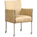 Set van 8 Leren eetkamerstoelen More - Kenia Taupe, Ophalen of Verzenden, Nieuw, Leer, Vijf, Zes of meer stoelen