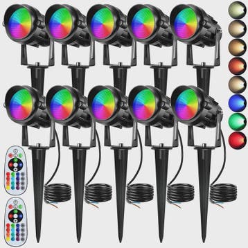 10x 12W RGBW LED Tuinspots - Laagspanning, Waterdicht, Kleur, Verzenden, Nieuw
