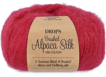 DROPS Brushed Alpaca Silk Uni Colour - 07 rood - Wol Garen, Ophalen of Verzenden, Nieuw