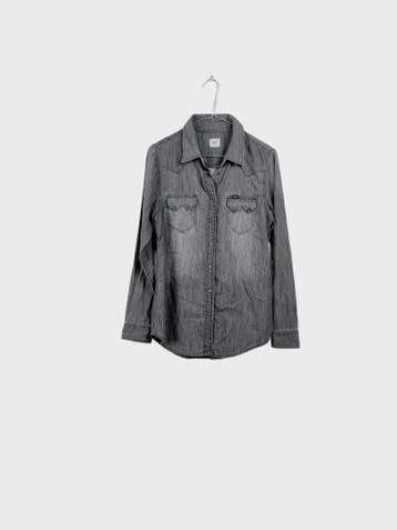 Lee Overhemd Dames maat S Grijs Vintage, Ophalen of Verzenden, Zo goed als nieuw, Lee, Maat 36 (S)