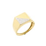Bicolor gouden zegelring, Sieraden, Tassen en Uiterlijk, Ringen, Gebruikt, Overige kleuren, 20 of groter, Heer