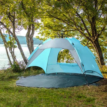 [pro.tec] Strandtent Mullsjö pop-up 215x135x140 cm lichtblau, Verzenden, Nieuw