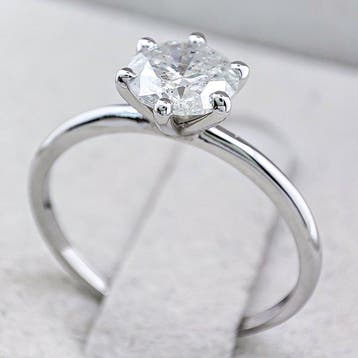 Zonder minimumprijs - Ring - 14 karaat Witgoud, G/SI -, Nieuw