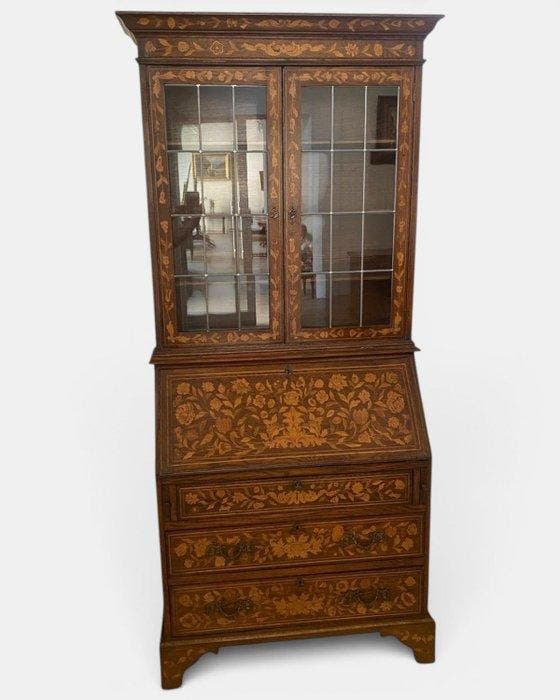 Secretaire - Marquetterie van verschillende houtsoorten, Antiek en Kunst, Antiek | Meubels | Stoelen en Banken