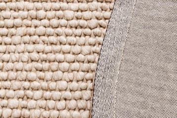 Designtapijt WOL 150cm beige rond wol handgemaakt - 43056, Ophalen of Verzenden, Nieuw