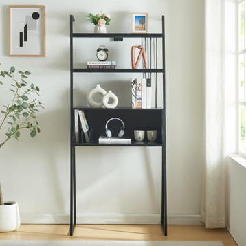 Bureau Storfjord met planken 183,5x80x40 cm zwart [en.casa], Verzenden, Nieuw