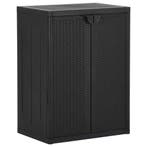 vidaXL Tuinkast 65x45x88 cm polypropyleen rattan zwart, Huis en Inrichting, Verzenden, Nieuw