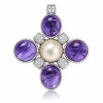 Hanger - 18 karaat Witgoud - 15.50ct. tw. Loliet - Diamant -