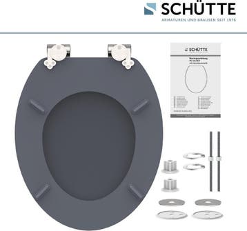 SCHÜTTE WC-Bril 80104 SPIRIT ANTHRAZIT - MDF-Hout - Soft, Verzenden, Nieuw