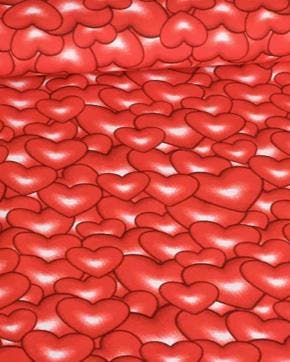 Polyester Texturé Hartjes, Nieuw, Overige kleuren