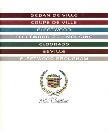 1985 CADILLAC PROGRAMMA BROCHURE ENGELS, Nieuw, Author