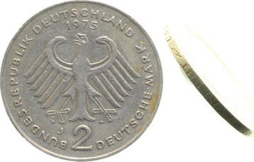 2 Dm Brd Heuß 75j a Planck Rohling, Verzenden