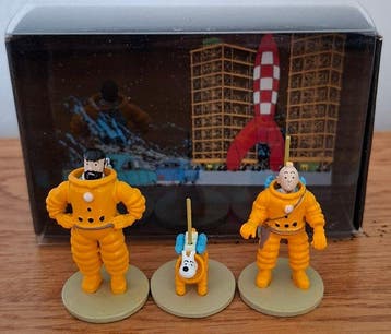 Moulinsart - Tintin - 3 - Diorama objectif lune avec, Nieuw