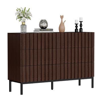 Commode - Dressoir - Ladekast - 73,4x34,5x100 cm - Bruin - U, Verzenden, Zo goed als nieuw