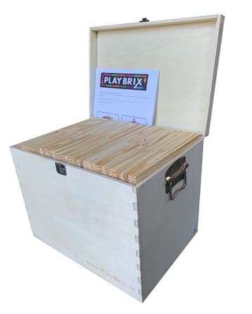 PlayBrix 1000st bouwplankjes in nette houten kist. **NIEUW**, Kinderen en Baby's, Ophalen of Verzenden, Nieuw, Overige typen