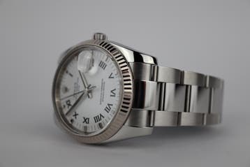 Horloge Rolex Oyster Perpetual Date 34, Full set 03/2009, Staal, Gebruikt, Polshorloge, Ophalen of Verzenden