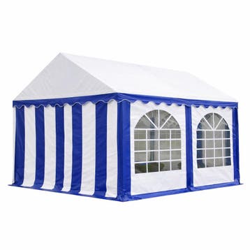 Premium Partytent PVC 4x4x2 mtr in Wit-Blauw (4x4 meter), Verzenden, Nieuw, 2 meter of meer, Partytent